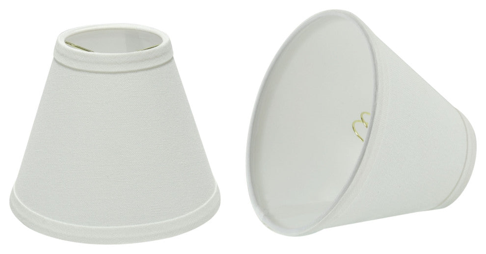 32103-2 Small Hardback Empire  Chandelier Clip On Lamp Shade White 3"x6"x5"
