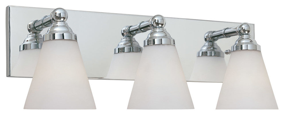 Hudson 3-Light Bath Bar, Chrome