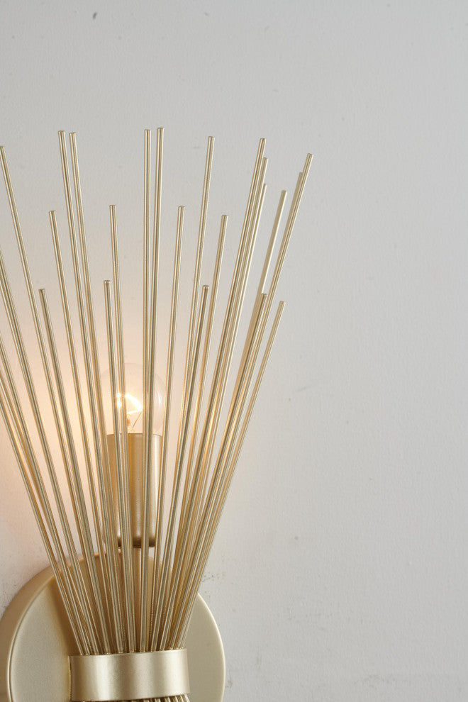 2-Light Gold Iron Spiked Cone Wall Sconce