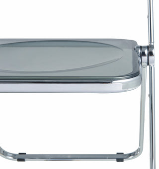 Lawrence Acrylic Folding Chair With Metal Frame, Transparent Black
