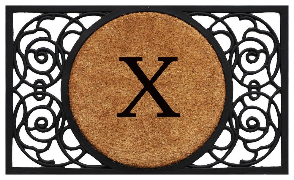 Armada Circle Monogram Doormat, 22"x36", X