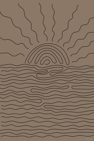 "Linear Sunrise" Painting Print on Wrapped Canvas, 8x12