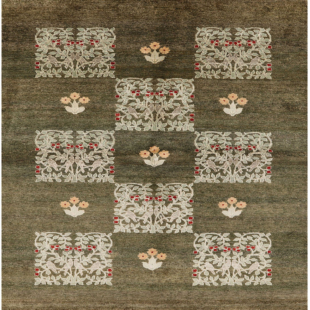Ahgly Company Indoor Square Mid-Century Modern Area Rugs, 3' Square