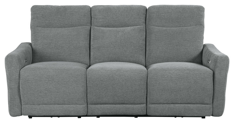 Maston Power Double Reclining Sofa, Gray