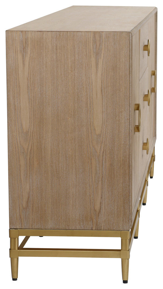 Augusta Credenza Four Door Three Drawer Unit Weathered Oak Finish