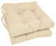 16" Solid Twill Square Tufted Chair Cushions, Set of 2, Off White