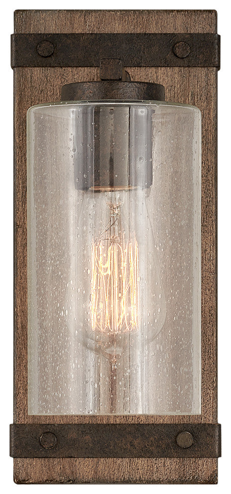 Hinkley Sawyer 11" Single Light Vanity Wall Sconce, In Sequoia + Iron Rust