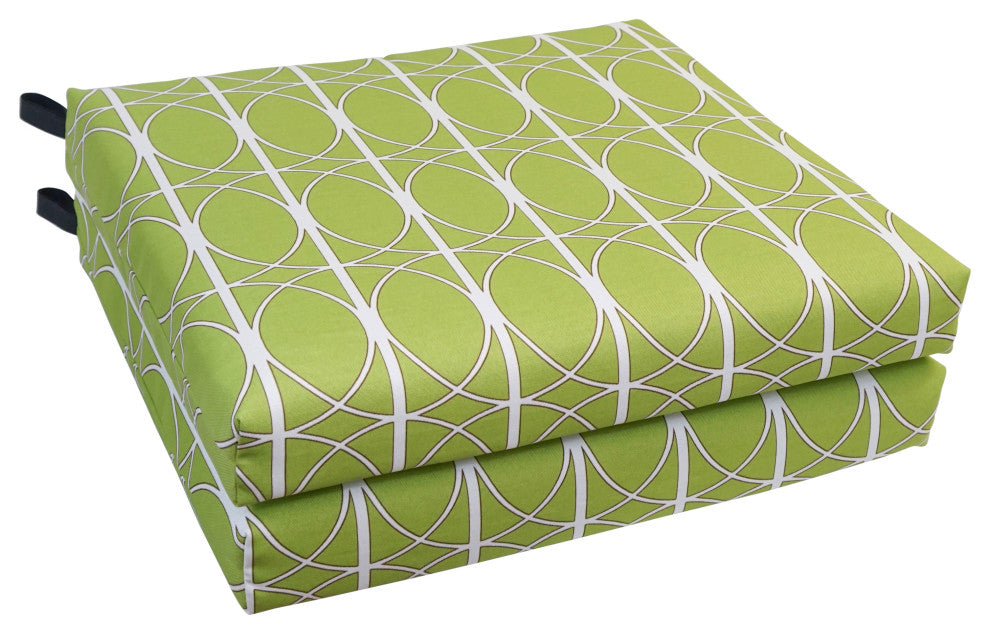 20"X19" Patterned Outdoor Chair Cushions, Set of 4, Maxfield Leaf