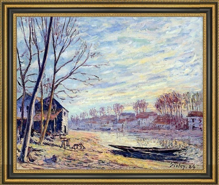 Alfred Sisley Matrat Cottages Framed Premium Canvas Print, 20"x25"