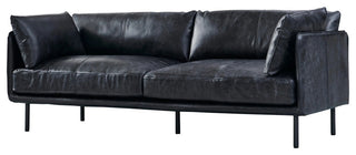Venezia Industrial Modern Leather Sofa - Slate Leather