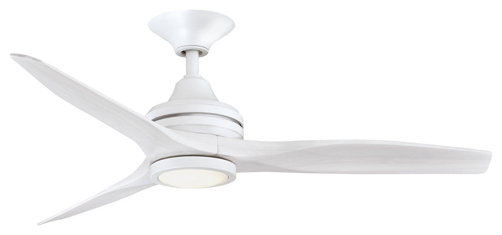 Fanimation Spitfire Ceiling 48" Fan With LED Light, Matte White/White Washed