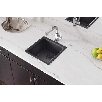 Elkay Luxe 15 3/4" One Bowl Drop In/Undermount Bar/Prep Kitchen Sink, ELX1616CH0