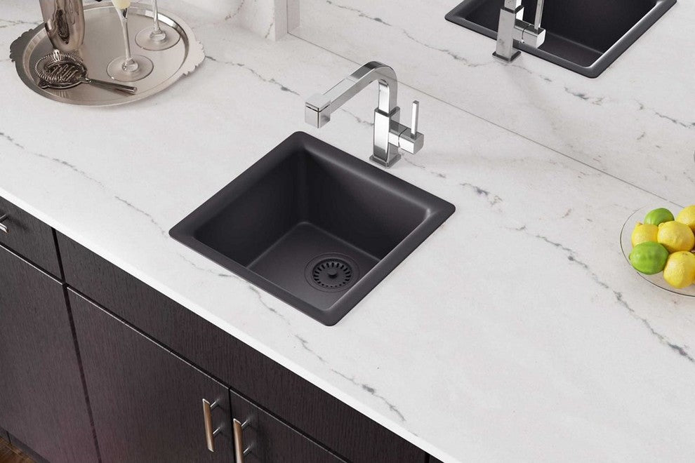 Elkay Luxe 15 3/4" One Bowl Drop In/Undermount Bar/Prep Kitchen Sink, ELX1616CH0