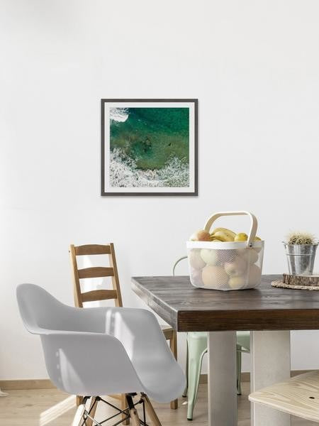 "Surf Crash" Framed Painting Print, 12"x12"