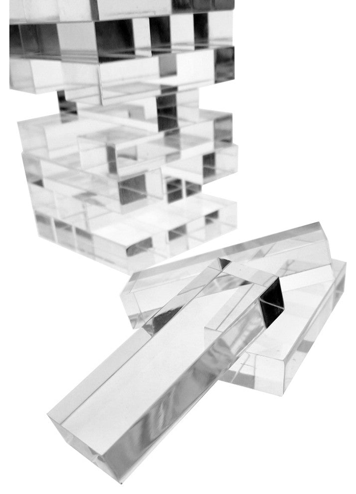 OnDisplay 3D Luxe Acrylic Stacking Tower Puzzle Game- Tumbling Block Game (Clea