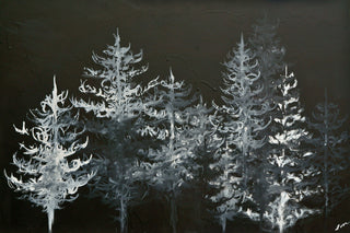 "Trees in Moonlight" Painting Print on Wrapped Canvas, 36x24