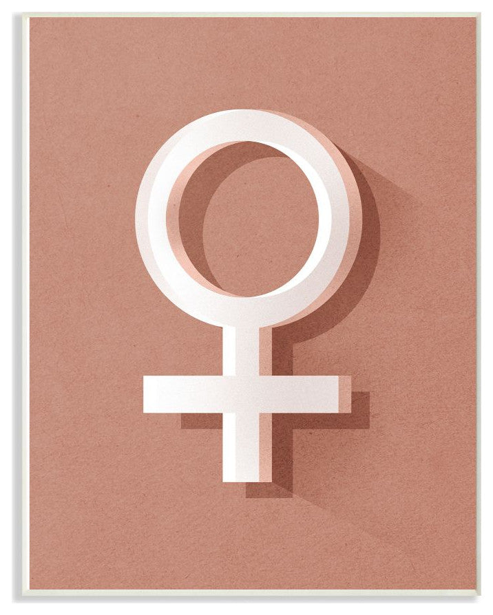 Female Symbol Modern Pink Te"xtured Design, 12"x18"