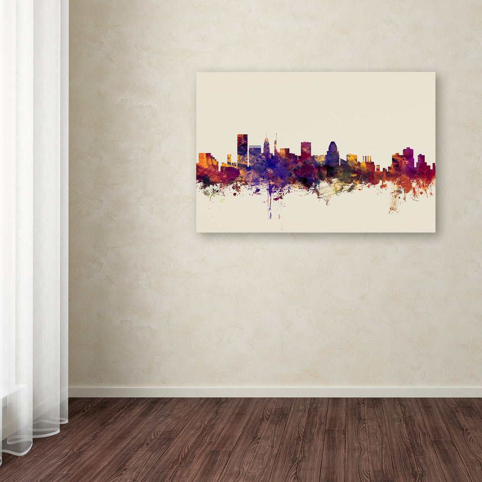 Michael Tompsett 'Baltimore Maryland Skyline' Canvas Art, 24"x16"