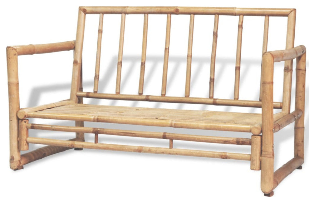 vidaXL 2 Seater Garden Sofa With Cushions Bamboo