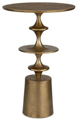 Uttermost 24412 Flight 16" Diameter Aluminum Accent Table - Antique Brass