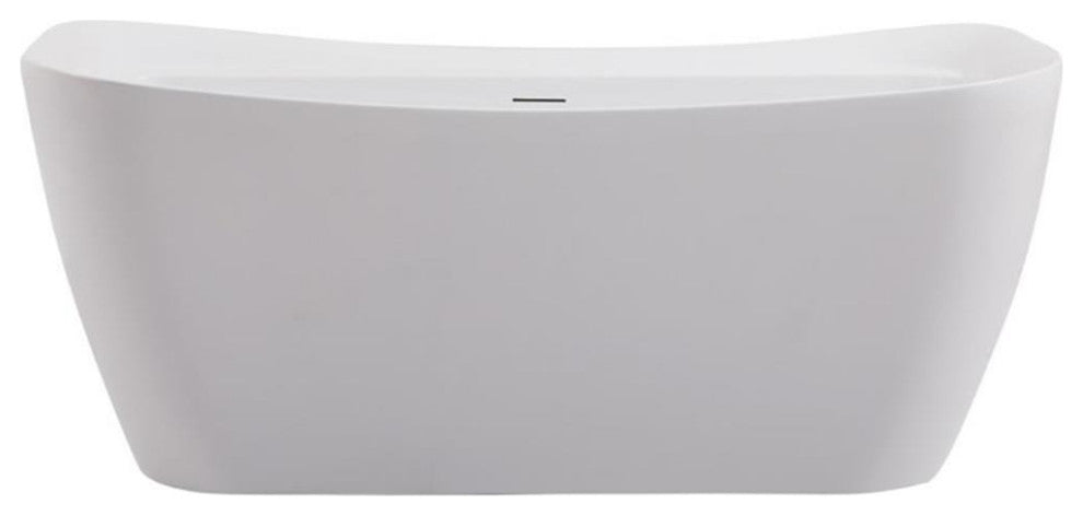 Elegant Decor Harrieta 59" Plastic Soaking Bathtub in Glossy White