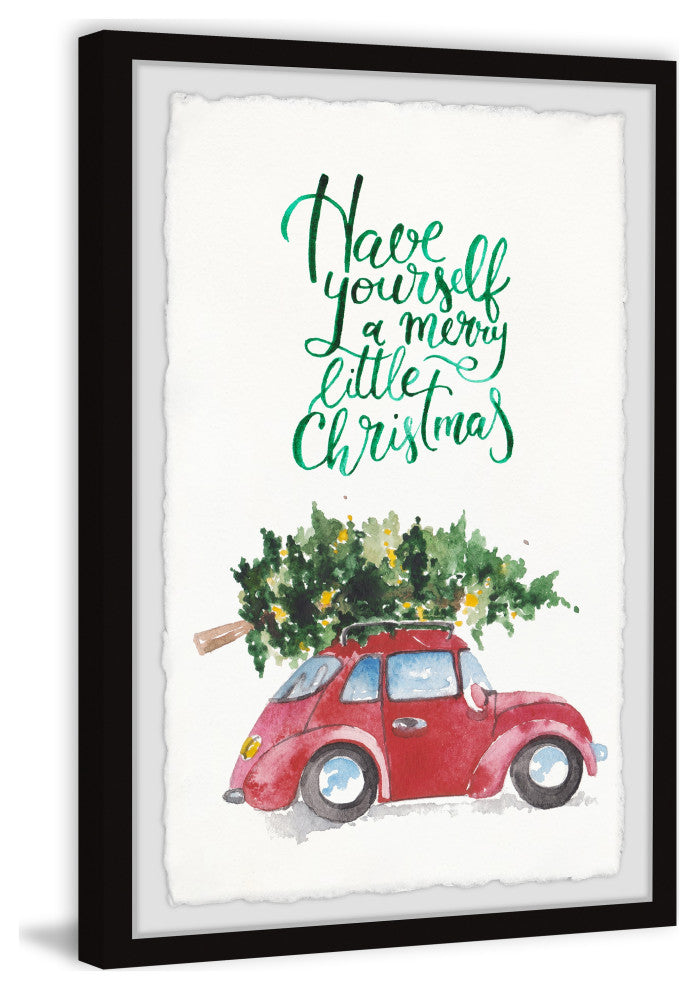 "A Merry Little Christmas" Framed Painting Print, 12x18