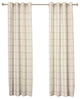 Geometric Grid Printed Linen Look Curtains, Pair, Choco, 96"