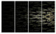 Glowing Symmetrical Fractal Flower, Abstract Canvas Art Print, 48"x28", 4 Panels