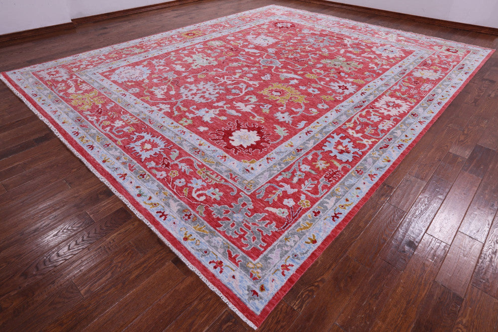 12' 3" X 15' 0" Hand Knotted Turkish Oushak Wool Rug - Q13421