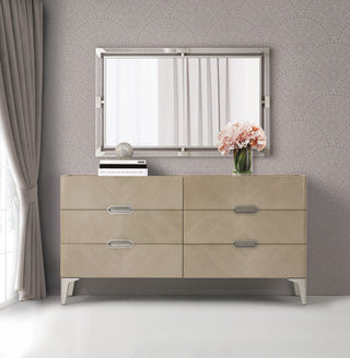 Penthouse Acrylic Wall Mirror - Clear/Brushed Stainless Steel