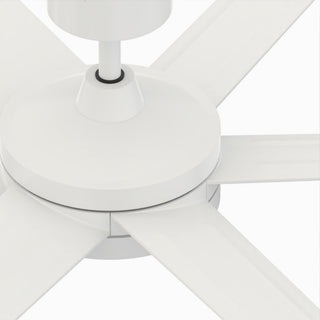 Brawn 64" Ceiling Fan with LED CCT Light Kit, Indoor/Outdoor, Matte White