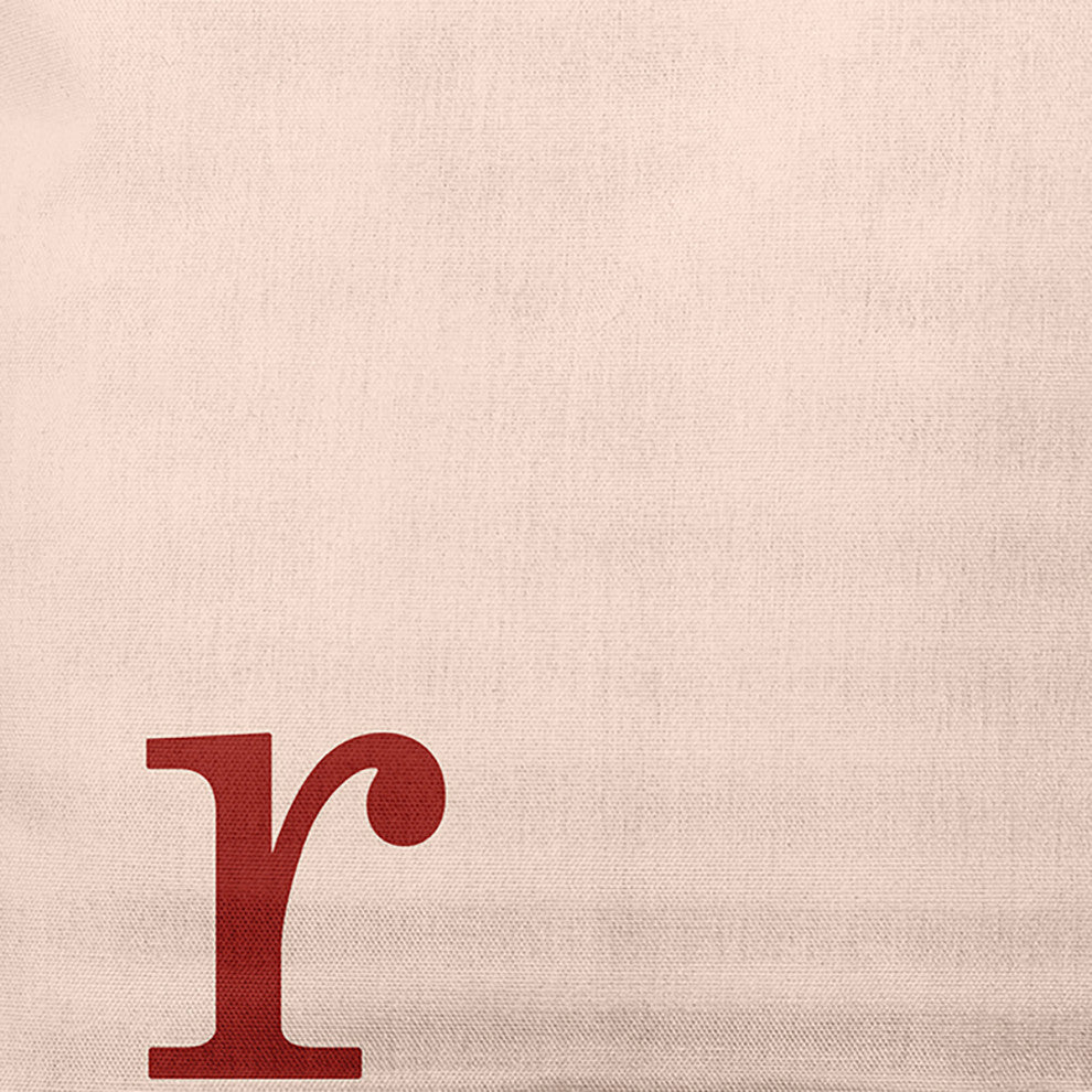 18" x 18" Modern Monogram Indoor/Outdoor Polyester Throw Pillow, Maple Red