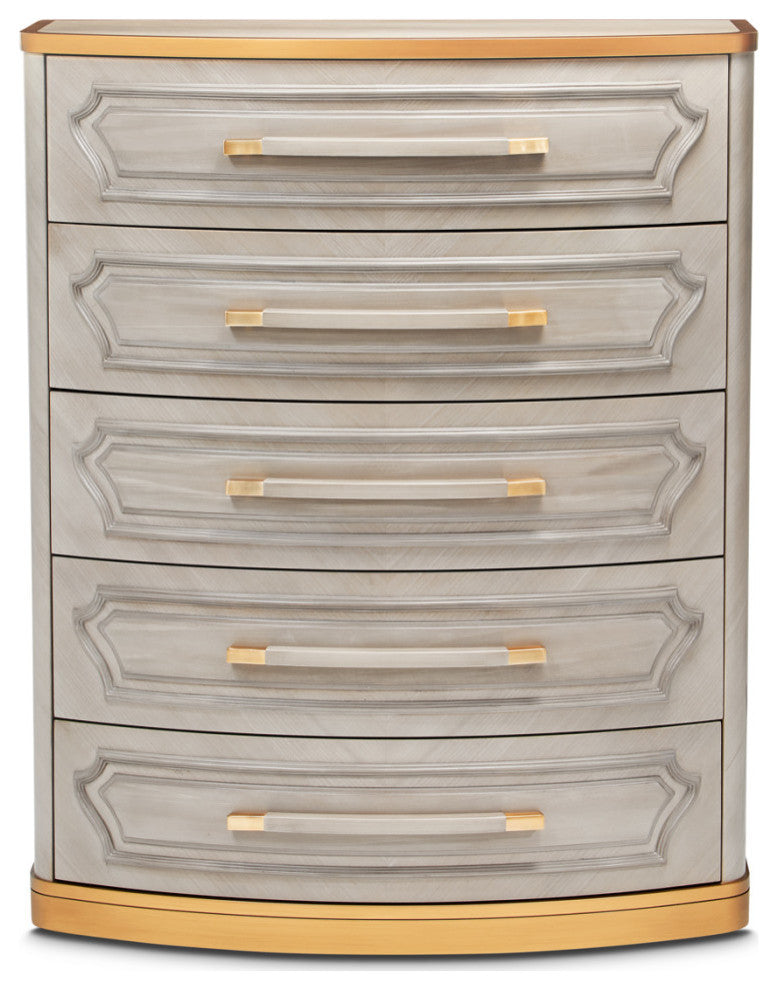 St. Charles 5-Drawer Highboy Chest, Dove Gray