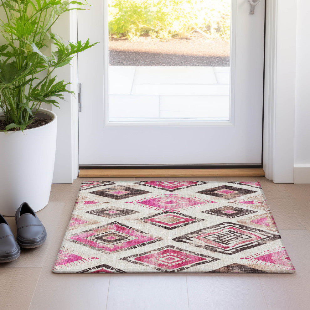 Machine Washable Indoor/Outdoor Chantille ACN1861 Linen 1'8" x 2'6" Rug