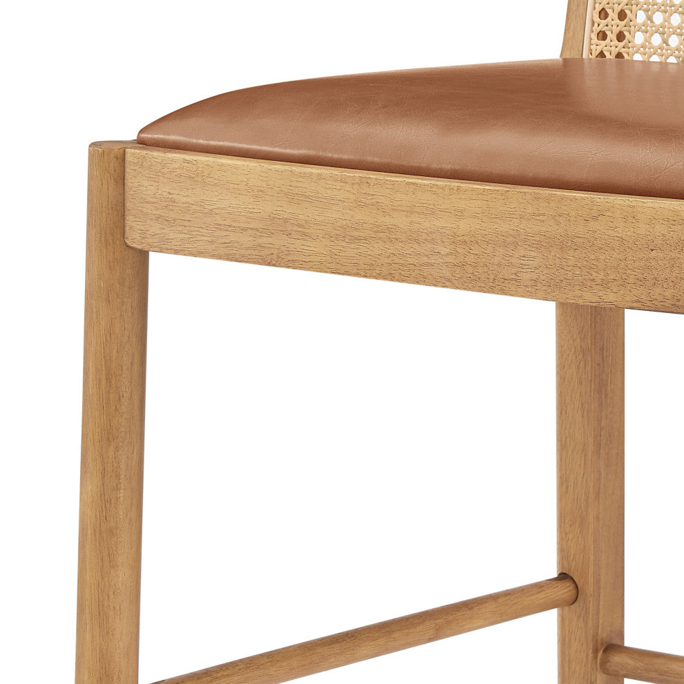 Donna PU Counter Stool,, Set of 2, Borneo Chocolate