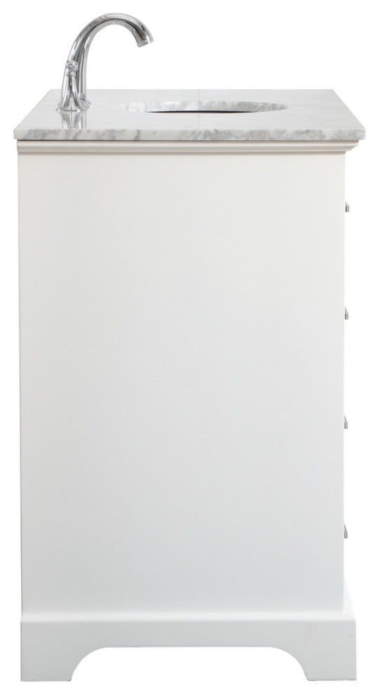 Amber Single Bathroom Vanity, Blue, White, 48"