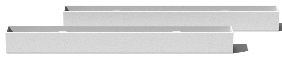 GEO Series Plastic Planter, White, Trough, 2 Pack
