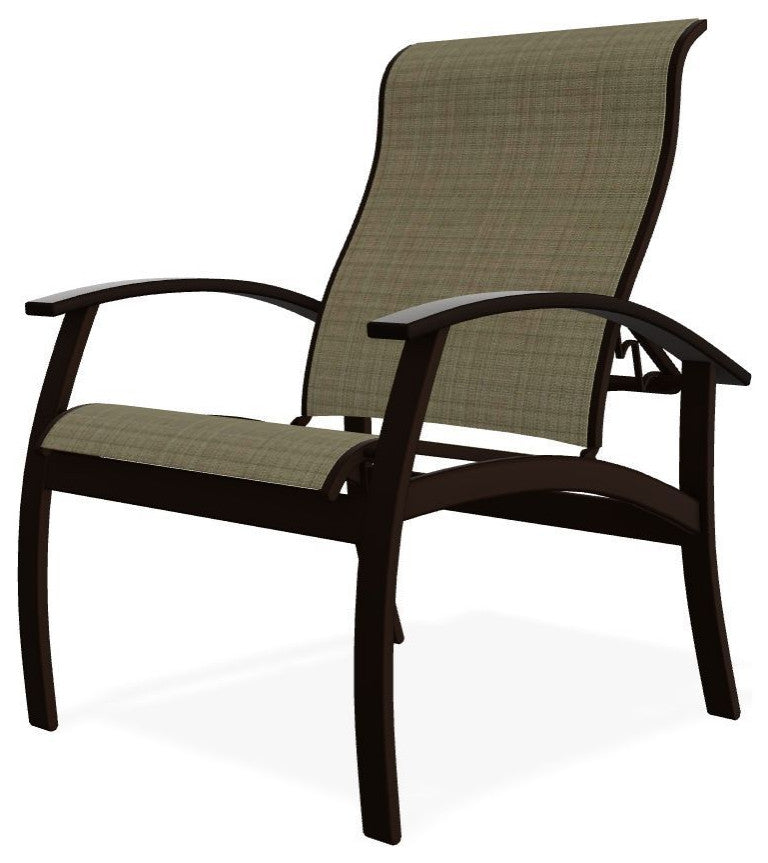 Belle Isle Sling Adjustable Outdoor Dining Chair, Elevation Stone/Kona
