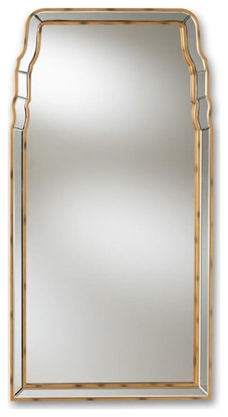 Baxton Studio Alice Queen Anne Style Decorative Wall Mirror in Gold