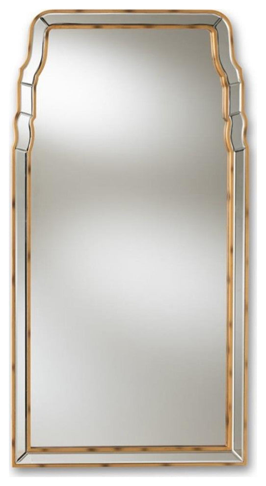 Baxton Studio Alice Queen Anne Style Decorative Wall Mirror in Gold