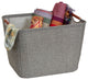 Medium Tapered Soft-Side Storage Bin With Wood Handles