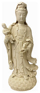 Chinese Off White Porcelain Song Zi Kwan Yin With a Boy Figure / Statue Hf312