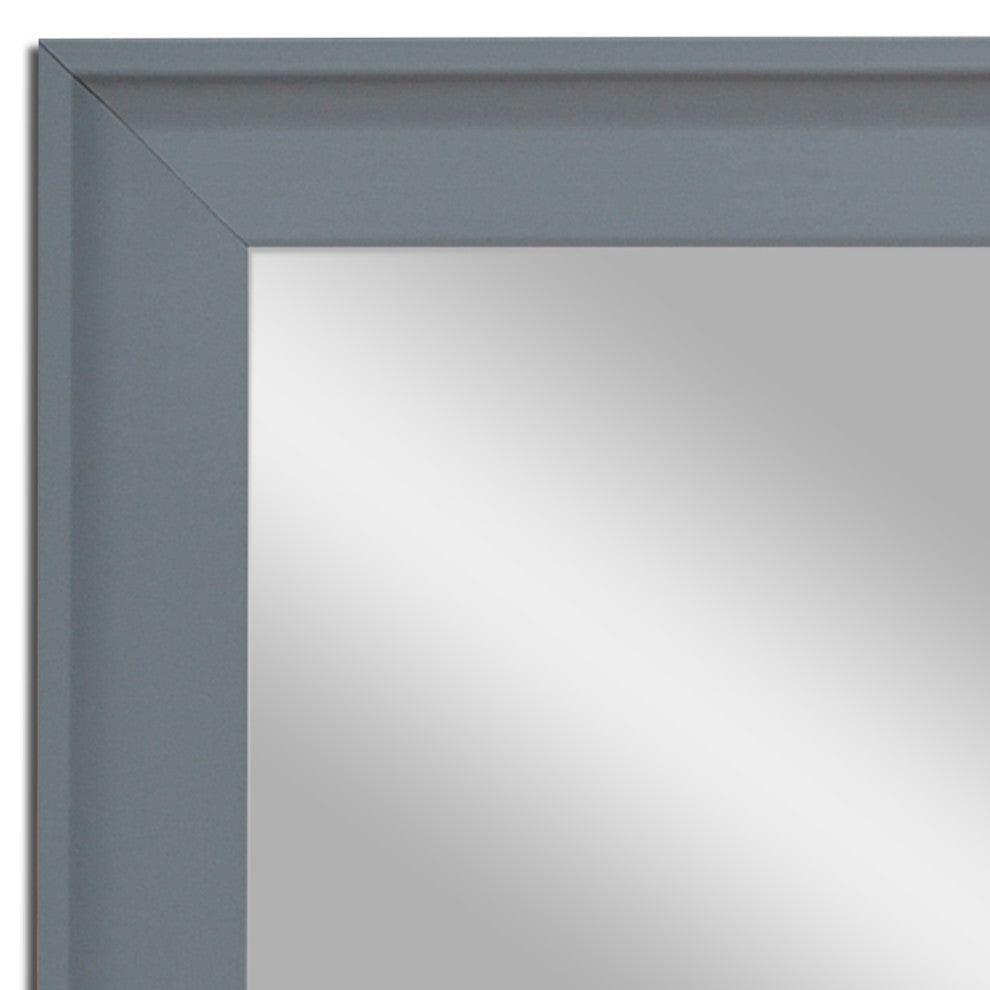 Morgan Framed Wall Mirror, Light Gray, 22"x30"