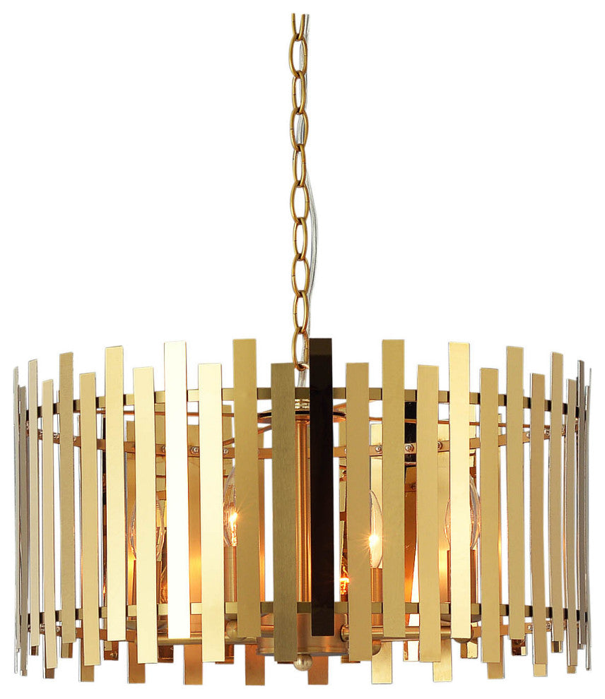 Kenroy 93786GLD 4-Light Pendant, Picket