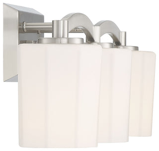 Whitney 3-Light Bathroom Vanity Light, Matte Black, Satin Nickel
