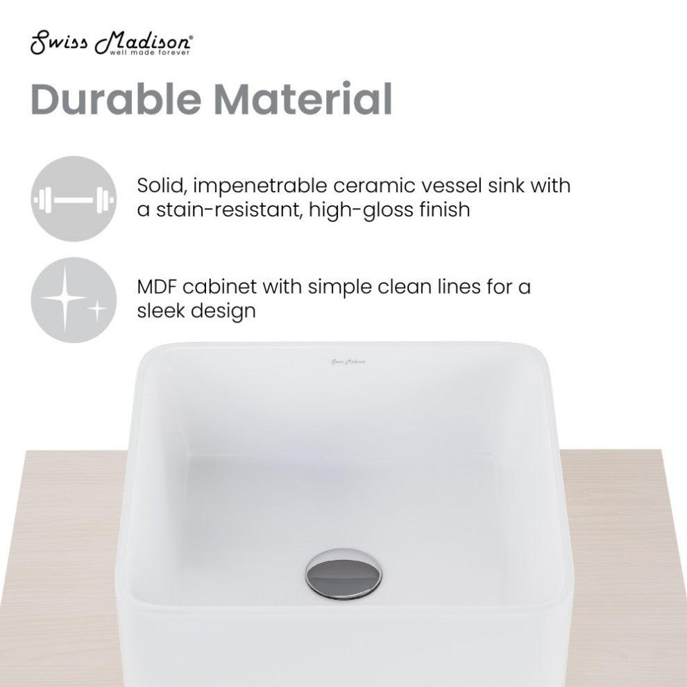 Concorde 24'' Wall-Hung Vanity, White Oak