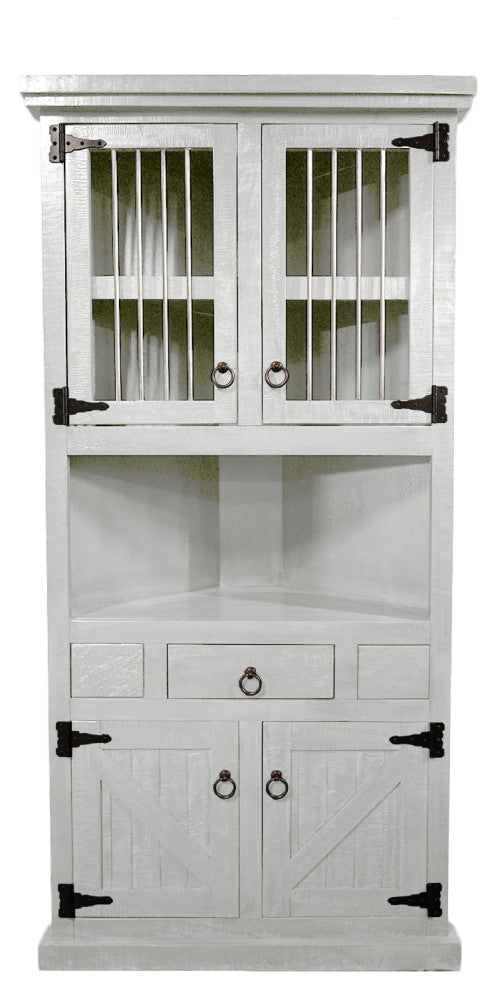 Farm House Corner Dinning Hutch/Buffet, Bright White