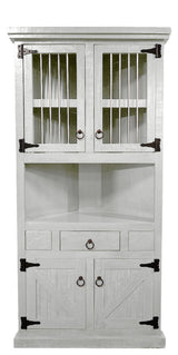 Farm House Corner Dinning Hutch/Buffet, Bright White