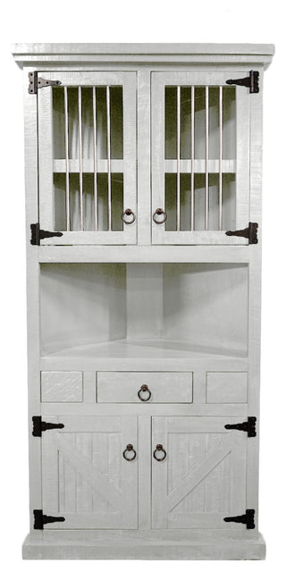 Farm House Corner Dinning Hutch/Buffet, Bright White