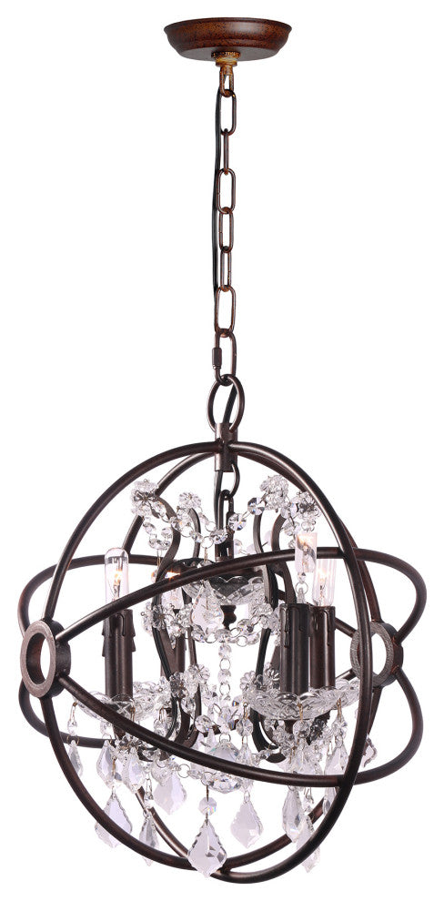 4-Light Globe Chandelier, Oil Rubbed Bronze